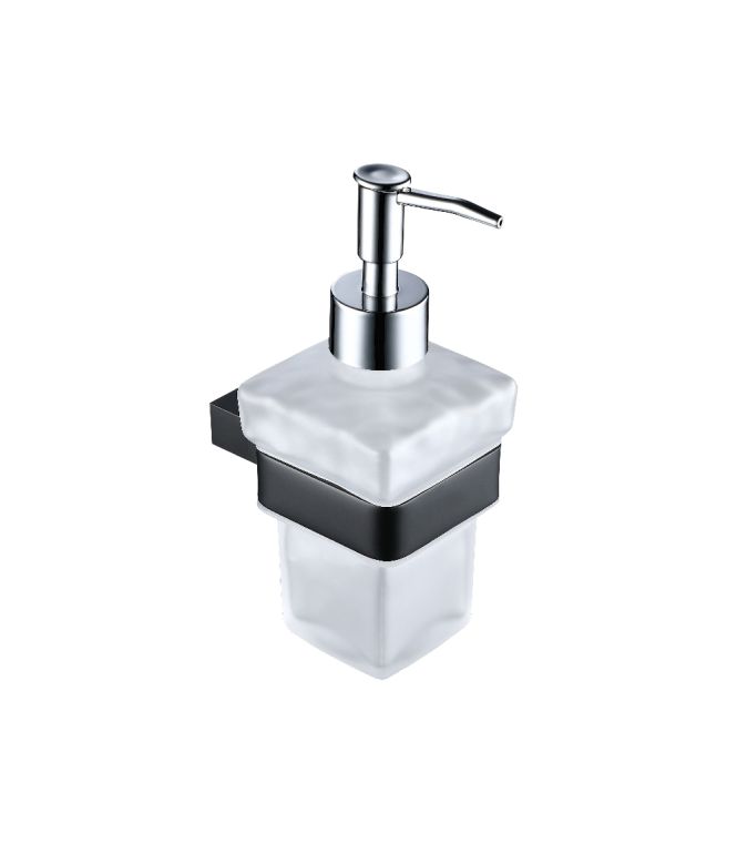Black and top white soap dispenser