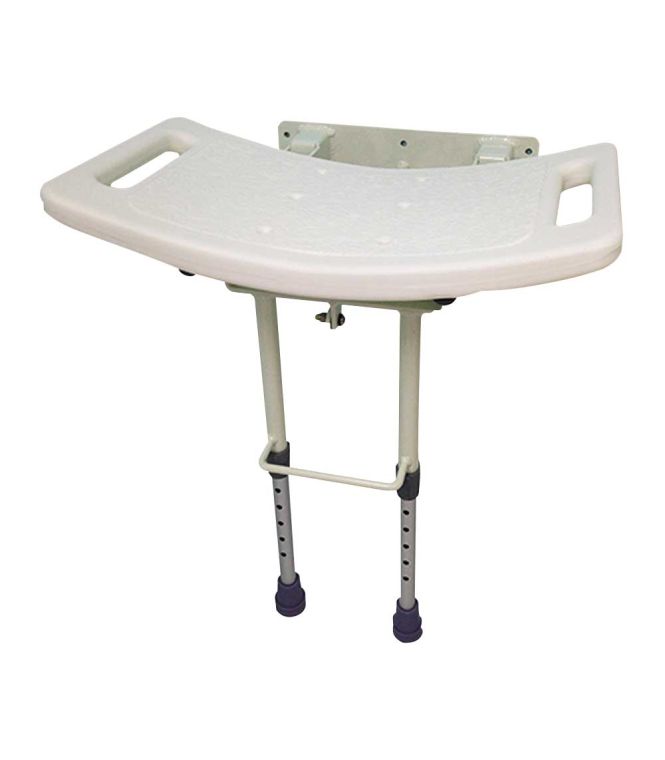 Hinged Shower Seat Comes With Drop Down Leg