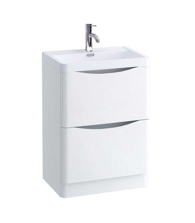 White Gloss Bathroom Freestanding Modern White Gloss Bathroom