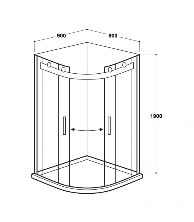 Synergy Vodas 8 900 X 900mm 2 Door Frameless Panel Pack