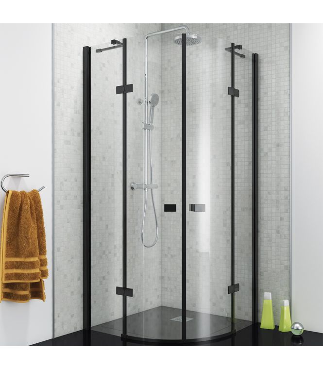 Vodas 8 Stella Black 800mm Quadrant Hinged Enclosure